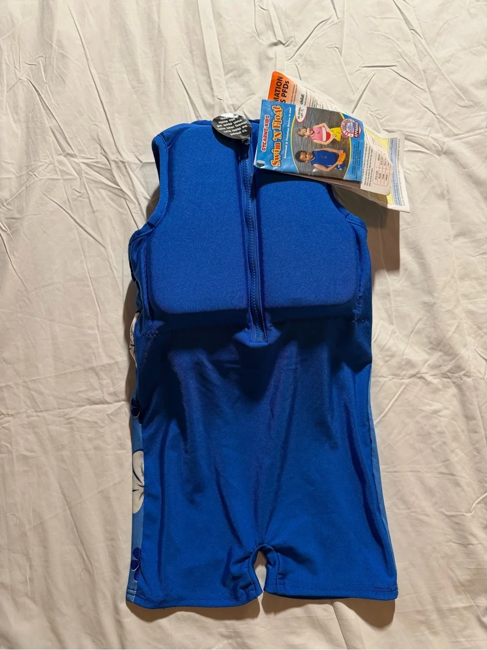 Stearns Swim 'N Float Kids Flotation Swimsuit PFD Blue Floral 30-50 lbs
